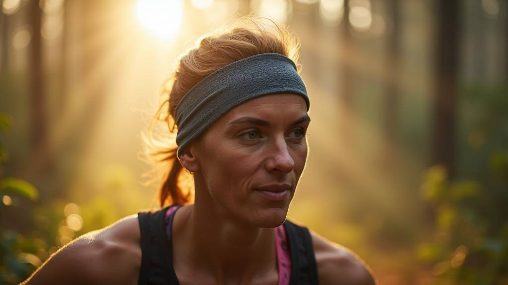 Pratiquante de yoga utilisant un bandeau de sport pendant une séance