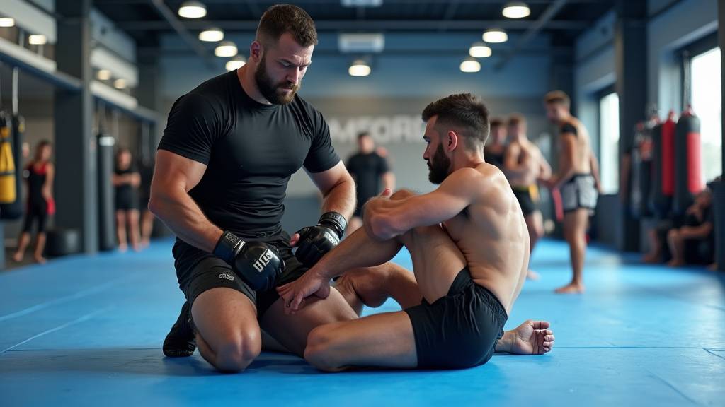 Séance de coaching de MMA en groupe