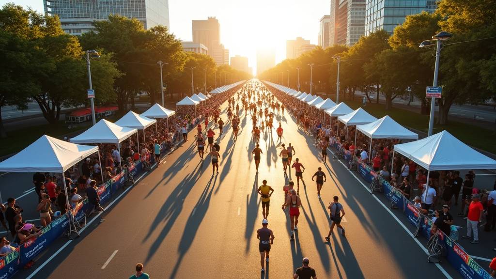 Équipe d'organisateurs de marathon planifiant le tracé sur une carte