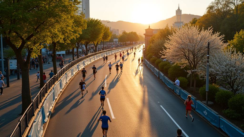 Marathonneurs sur un parcours certifié avec points de repère kilométriques